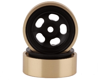 Picture of SSD RC 1.0” Aluminum/Brass 5-Slot Beadlock Wheels (Black) (2)