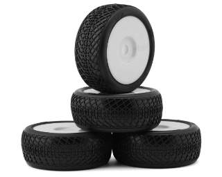 Picture of TZO Tires 101 1/8 Buggy Non-Glued Tire Set (White) (4) (Hard)