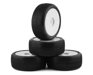 Picture of TZO Tires 402 1/8 Buggy Pre-Glued Tire Set (White) (4) (Soft)