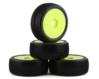 Picture of TZO Tires 202 1/8 Buggy Non-Glued Tire Set (Yellow) (4) (Ultra Clay)