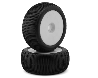 Picture of TZO Tires 402 1/8 Truggy Pre-Glued Tire Set (White) (2) (Medium)