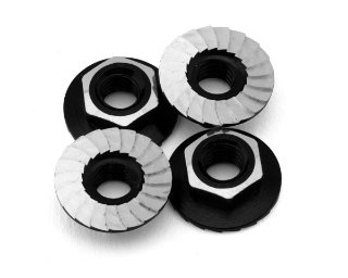 Picture of 1UP Racing 4mm "Lockdown" Serrated Aluminum Wheel Nuts (Black) (4)