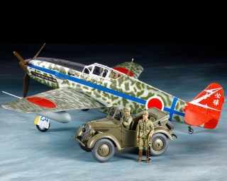 Picture of Tamiya 1/48 Kawasaki Ki-61-Id Hien (Tony) & 4x4 Light Vehicle Model Kit
