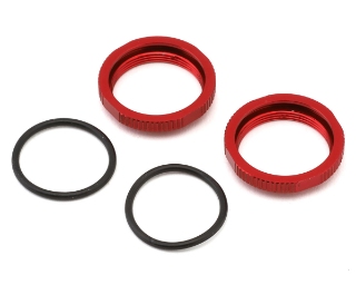 Picture of Tekno RC Aluminum Shock Adjustment Nut Set (Red) (2)